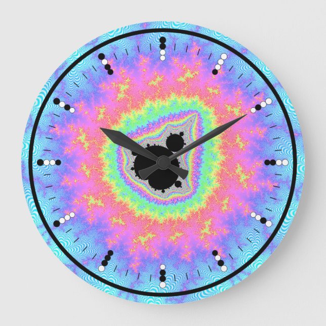 Digital (Binary) Analogue Clock w Mandelbrot Fract (Front)