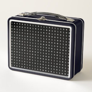 Digital Binary Art Metal Lunch Box