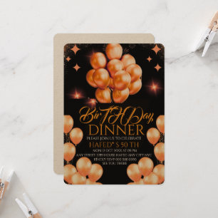 Digital Birthday Dinner Invitation Template, Black