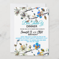 Digital Birthday Dinner Invitation Template, Black
