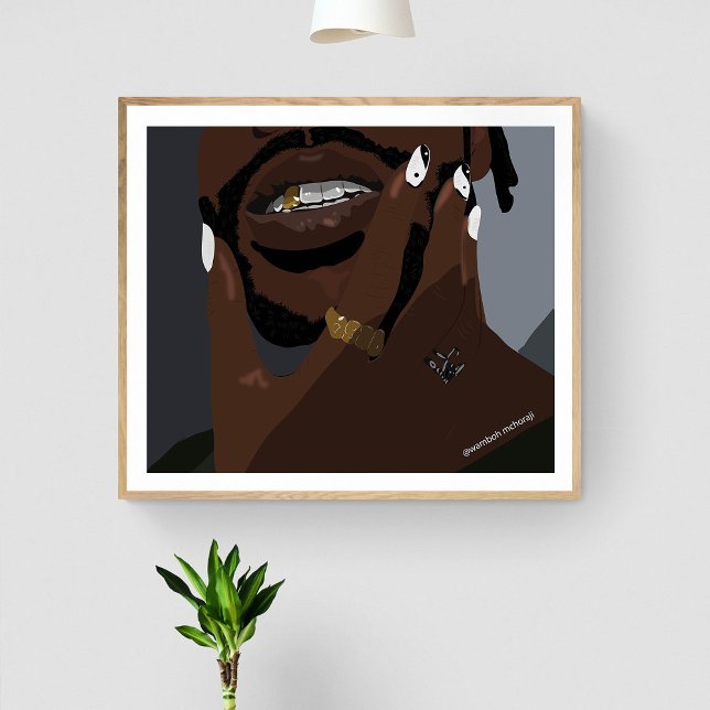 Digital Black couple art artwork (Black love) Poster (Creator Uploaded)
