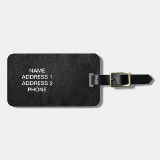Digital Black Leather Luggage Tag