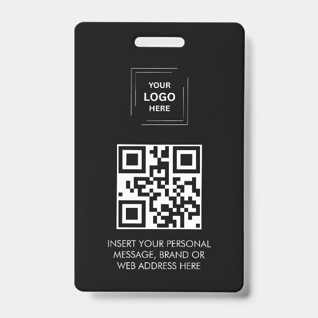 Digital Black QR Event Identity Design ID Badge (Front)