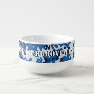 Digital Blue Camouflage Soup Mug