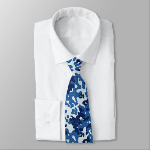 Digital Blue Camouflage Tie