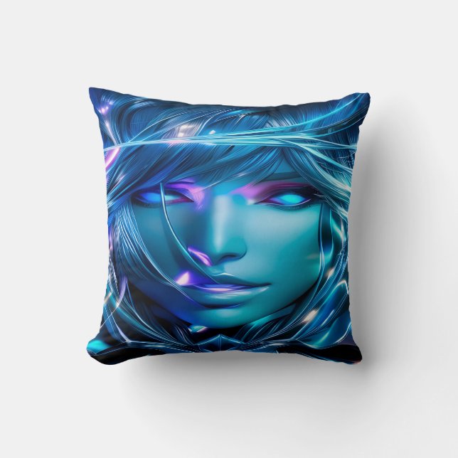 Digital Blue Cushion (Front)