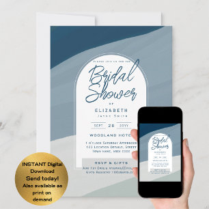DIGITAL BRIDAL Shower Invite Blue Navy