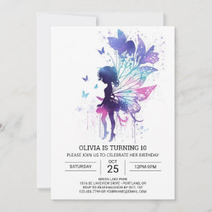 Digital Butterfly Fairy Tale Birthday Charm Invitation