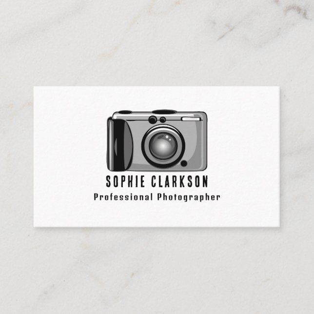 Digital Camera Icon, Photographer, Photography Business Card (Front)