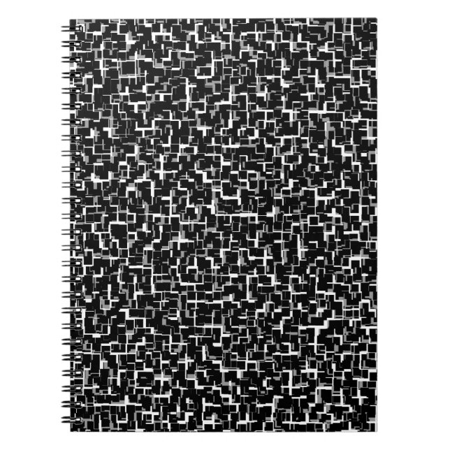 Digital Camo Black White Grey Grey Pattern Notebook (Front)