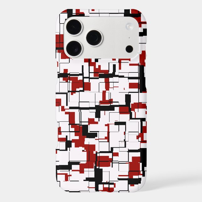 Digital Camo Black White Red Pattern (Back)