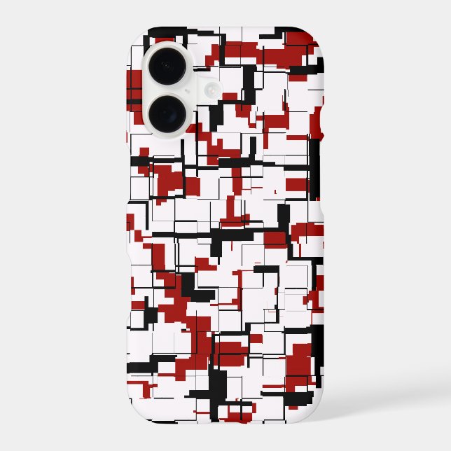 Digital Camo Black White Red Pattern (Back)
