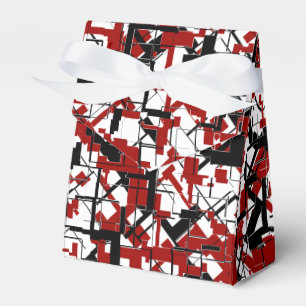 Digital Camo Black White Red Pattern Favour Box