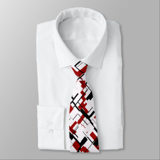 Digital Camo Black White Red Pattern Tie