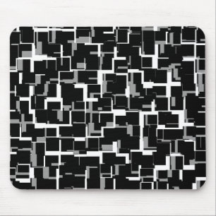 Digital Camo Black White Yellow Pattern Mouse Mat