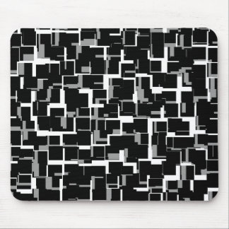 Digital Camo Black White Yellow Pattern Mouse Mat