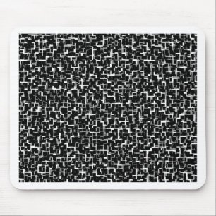 Digital Camo Black White Yellow Pattern Mouse Mat