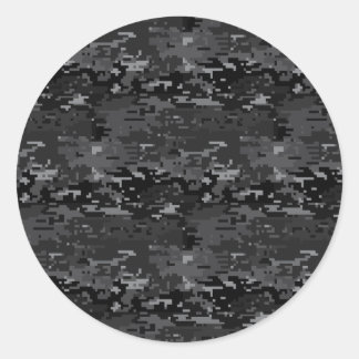 Digital Camo Classic Round Sticker