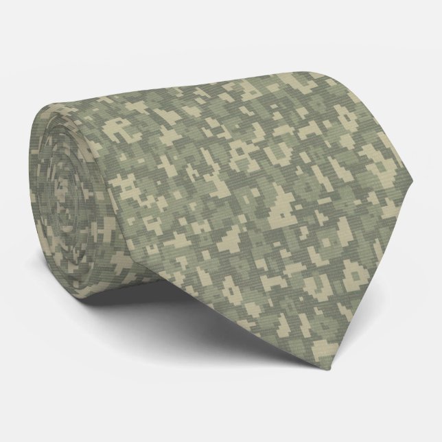 Digital Camo Hunter Military Camouflage Tactical  Tie (Rolled)