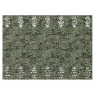 Digital Camo Keep Calm And Your Text Tablecloth