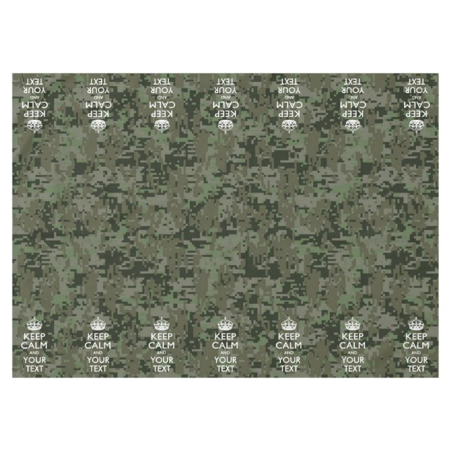 Digital Camo Keep Calm And Your Text Tablecloth (Front (Horizontal))