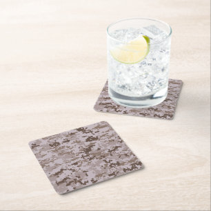 Digital Camo Square Paper Coaster