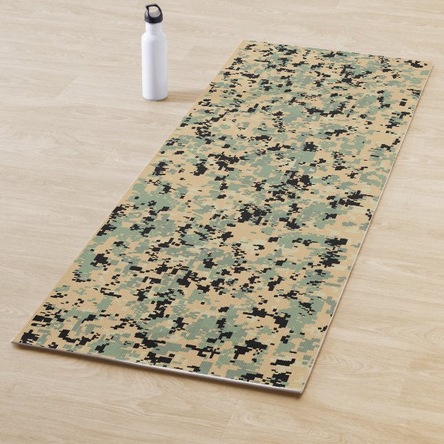 Digital Camo – Tan-Green LG camo pattern Yoga Mat (In Situ)