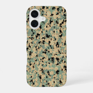 Digital Camo – Tan-Green SM camo pattern iPhone 16 Case