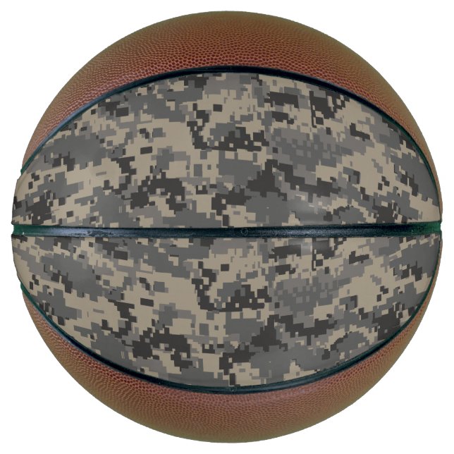 Digital camouflage military army pixel camo print basketball (Front)