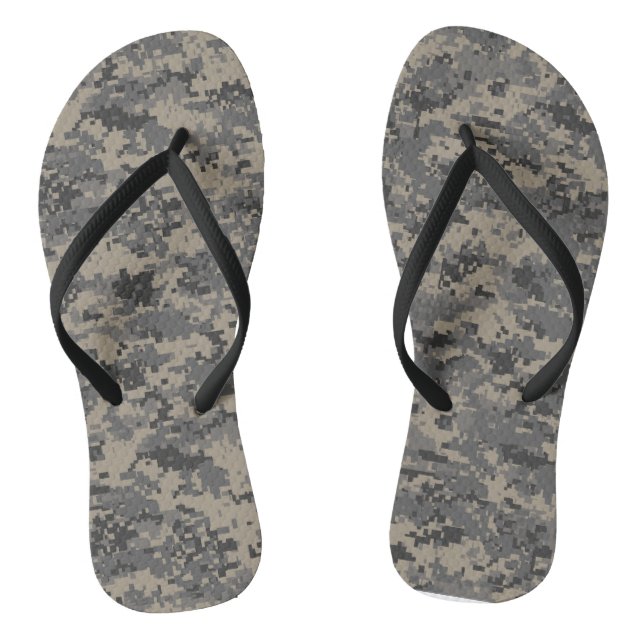 Digital camouflage military army pixel camo print flip flops (Footbed)