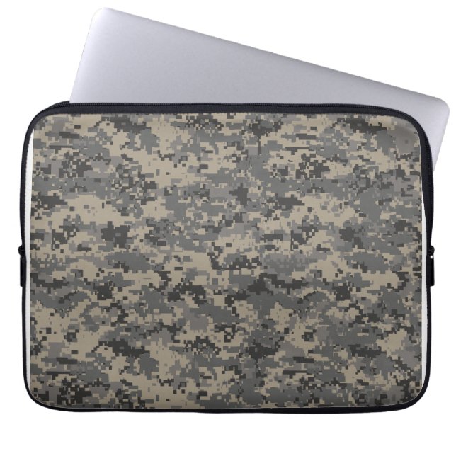 Digital camouflage military army pixel camo print laptop sleeve (Front)