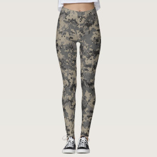 Digital camouflage military army pixel camo print leggings