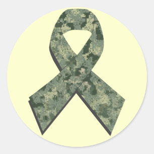 Digital Camouflage Ribbon Sticker