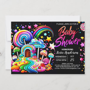 Digital Candyland Baby Shower Invitation