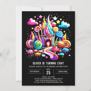 Digital Candyland Birthday Invitation