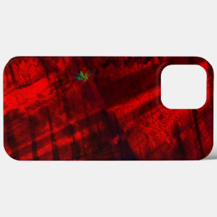 Digital canyon in strong red and lime-green detail iPhone 13 pro max case
