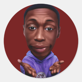 Digital caricature of Khabane "Khaby" Lame. Classic Round Sticker