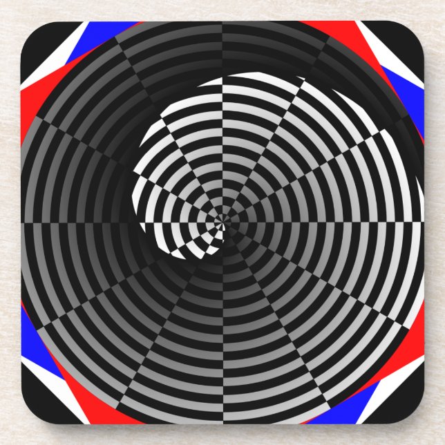 Digital Checker Yin Yang by Kenneth Yoncich Coaster (Front)