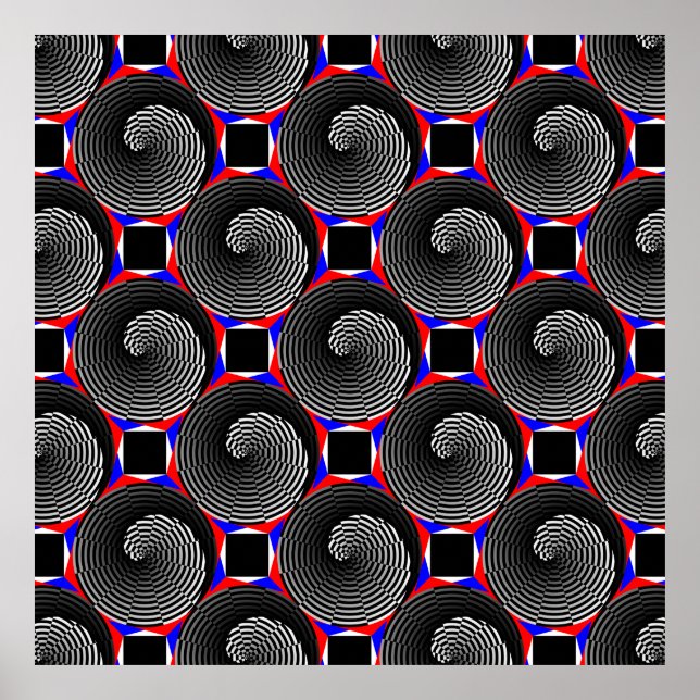 Digital Checker Yin Yang by Kenneth Yoncich Poster (Front)