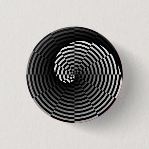Digital Chequered Yin Yang by Kenneth Yoncich 3 Cm Round Badge