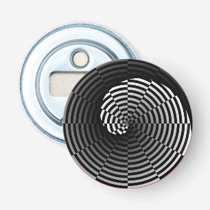 Digital Chequered Yin Yang by Kenneth Yoncich Bottle Opener