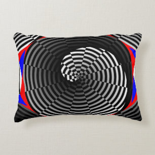 Digital Chequered Yin Yang by Kenneth Yoncich Decorative Cushion