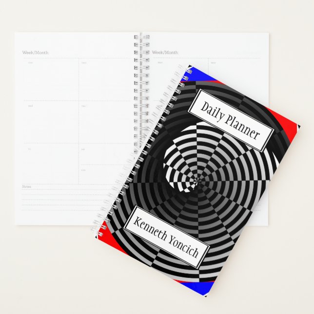 Digital Chequered Yin Yang by Kenneth Yoncich Planner (Display)