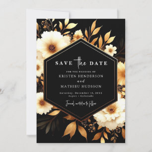 Digital Chic Gold and Black Wedding Save The Date