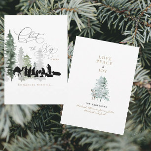 Digital Christ the King is Born Navity Christmas Holiday Card