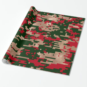 Digital Christmas Camouflage Wrapping Paper