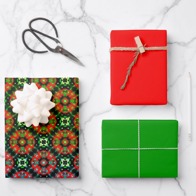 Digital Christmas Dots Design 1 Wrapping Paper Sheet (Front)