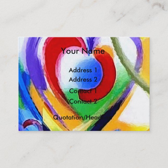 Digital colour Hearts Business Card (Front)