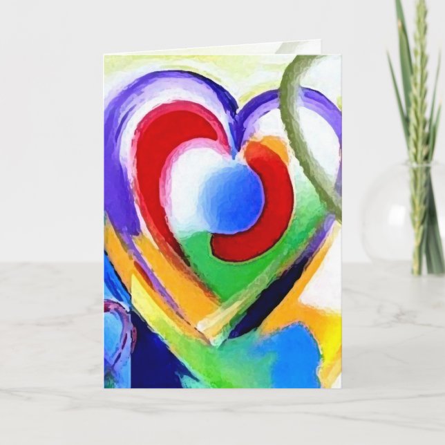 Digital colour Hearts - Customise Card (Front)
