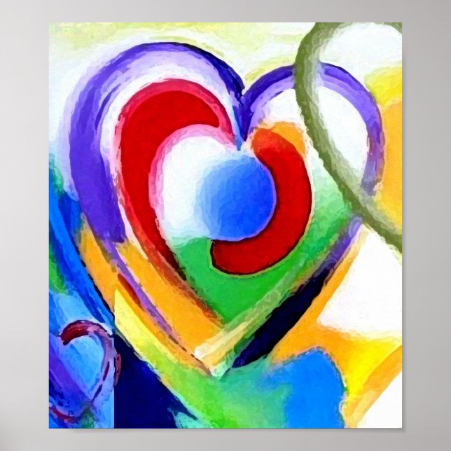 Digital colour Hearts Poster (Front)